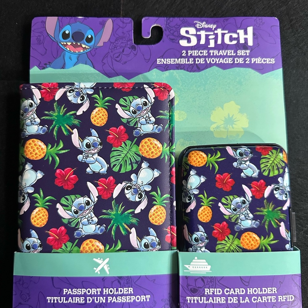 Disney Stitch Floral Passport Holder